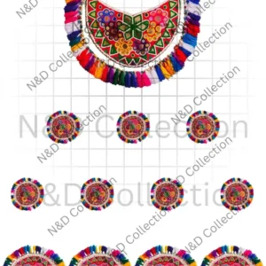 Traditional 3D embroidery look beautiful  Neckline set
